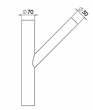 Kalibreringsslange uden indv. snor 70x50-45°