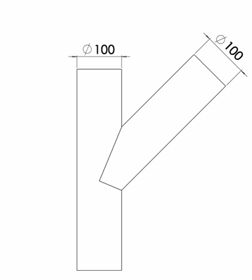 Kalibreringsslange uden indv. snor 100x100-45°