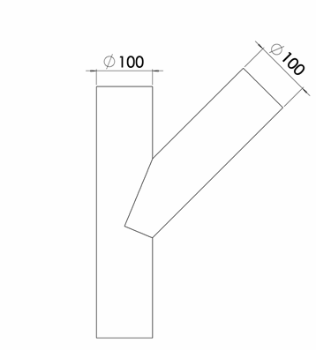 Kalibreringsslange uden indv. snor 100x100-45°